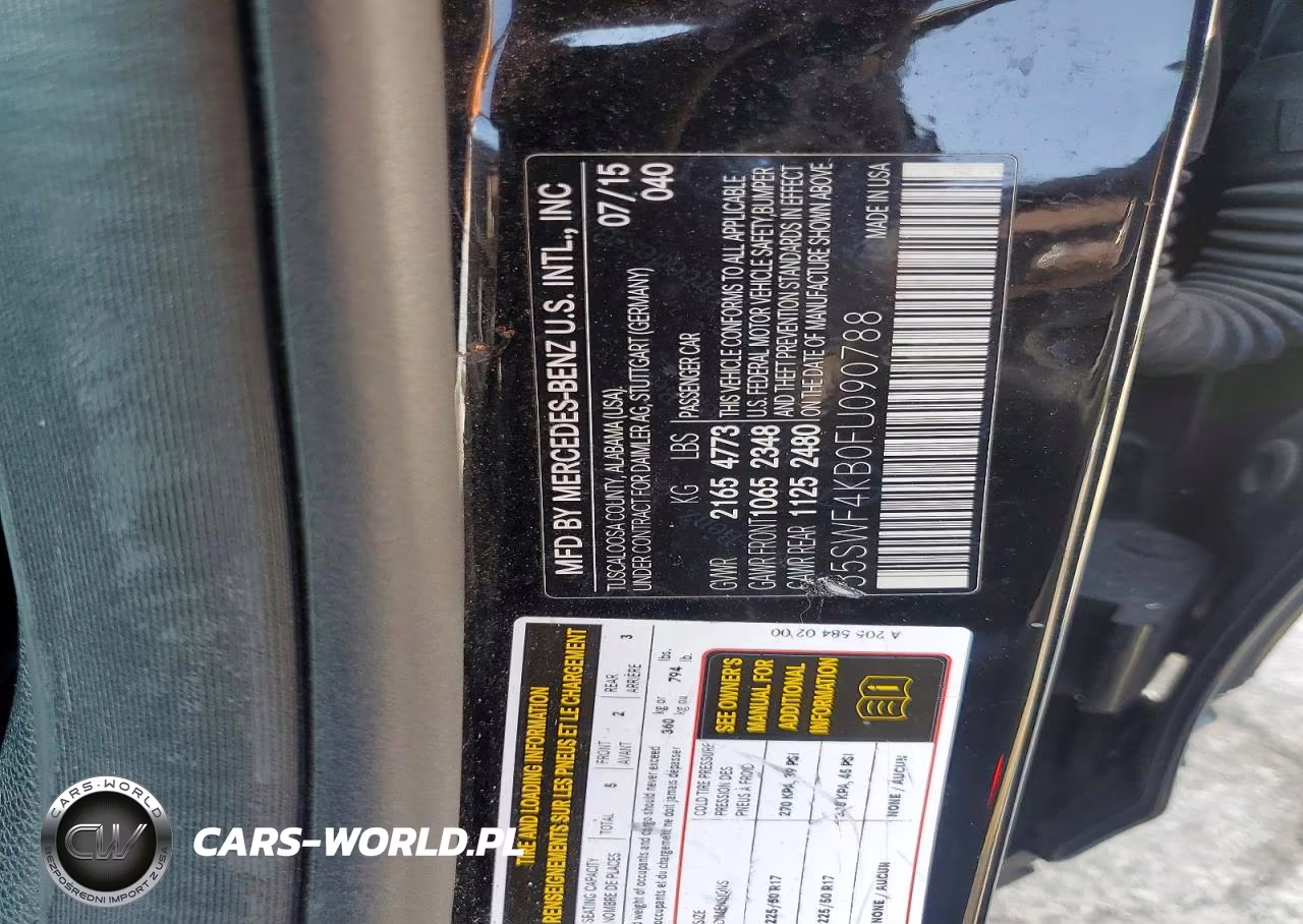 2015 Mercedes-Benz C 300 4Matic VIN:55SWF4KB0FU090788 - 12