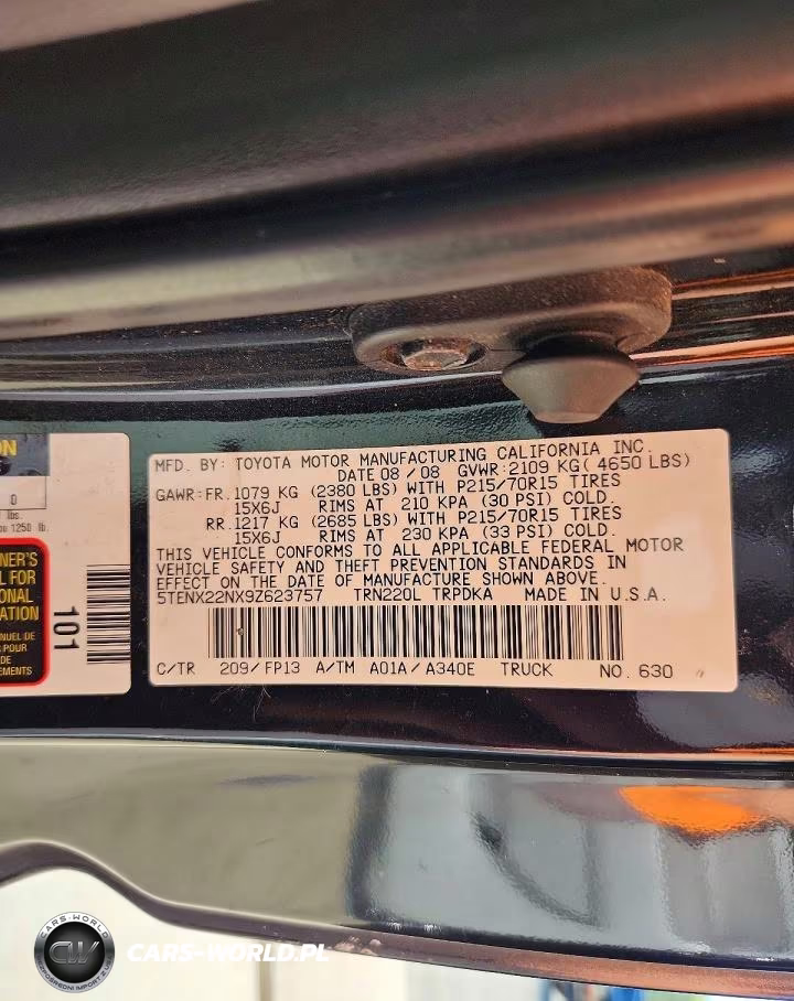 2009 Toyota Tacoma Base VIN:5TENX22NX9Z623757 - 12