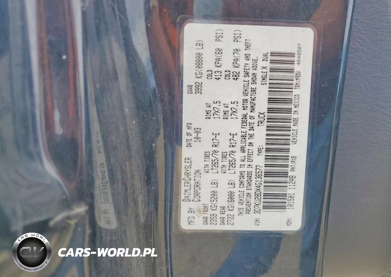 2004 Dodge Ram 2500 St VIN:3D7KU28DX4G136577 - 12