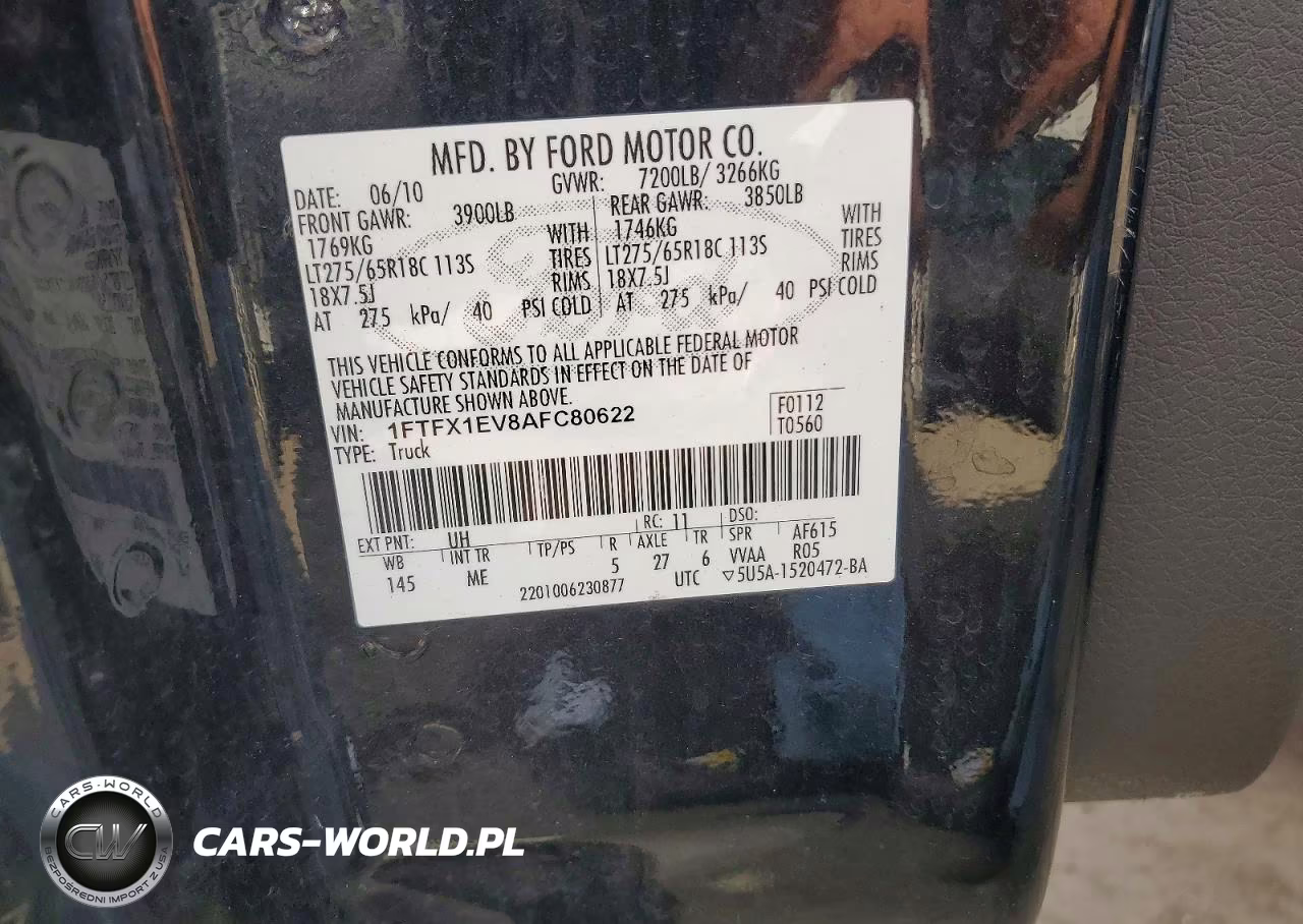 2010 Ford F150 Super Cab VIN:1FTFX1EV8AFC80622 - 12