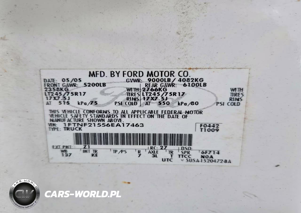 2006 Ford F250 Super Duty VIN:1FTNF21556EA17463 - 12