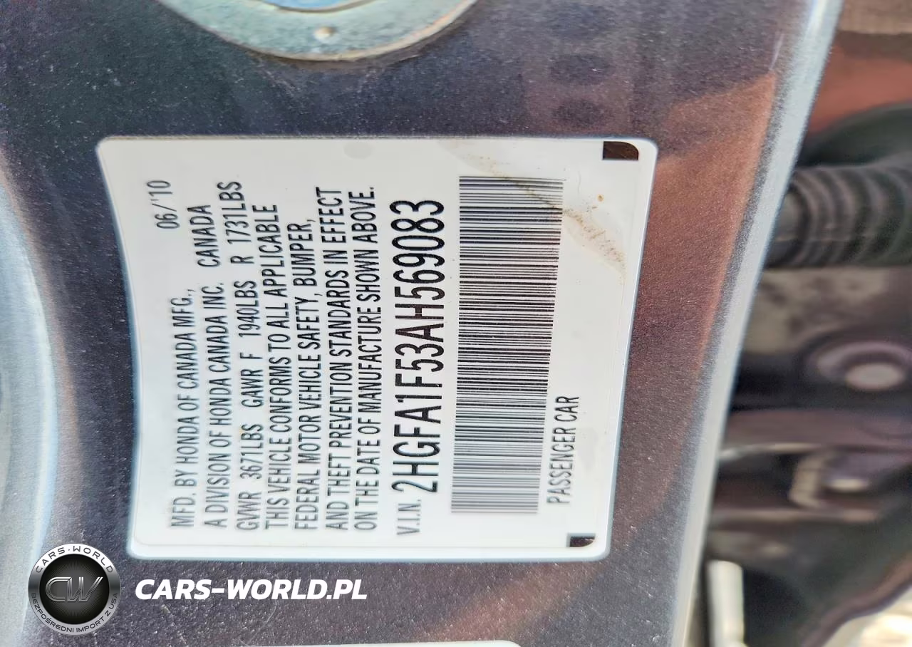 2010 Honda Civic Lx VIN:2HGFA1F53AH569083 - 12