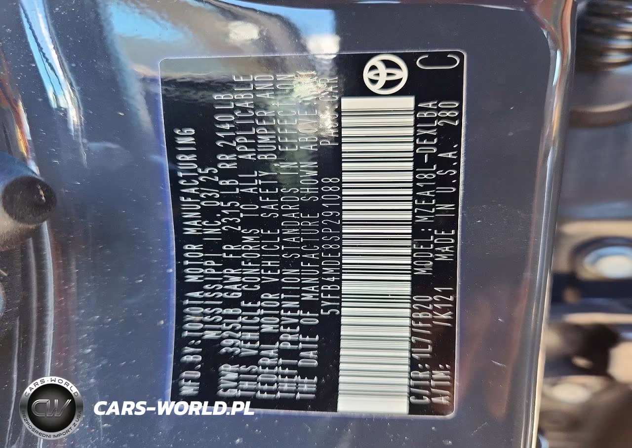 2025 Toyota Corolla Le VIN:5YFB4MDE8SP291088 - 12