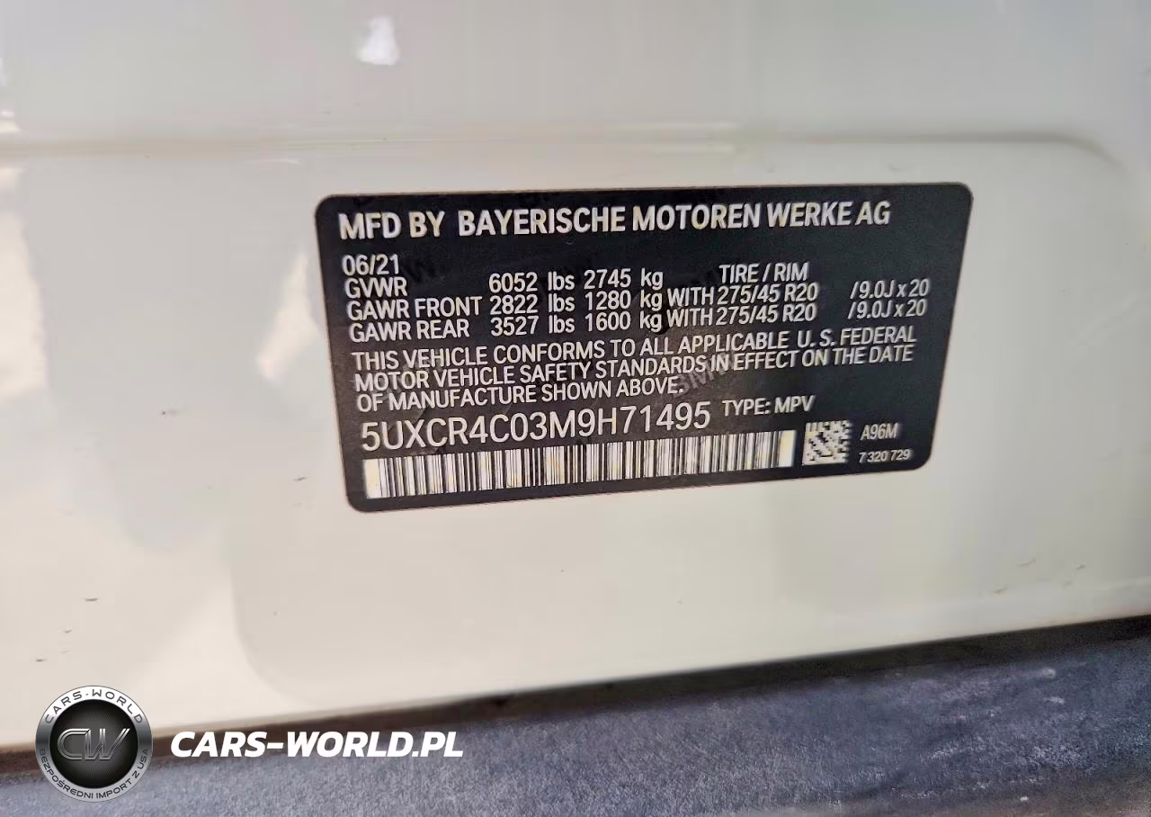 2021 BMW X5 Sdrive 40I VIN:5UXCR4C03M9H71495 - 14