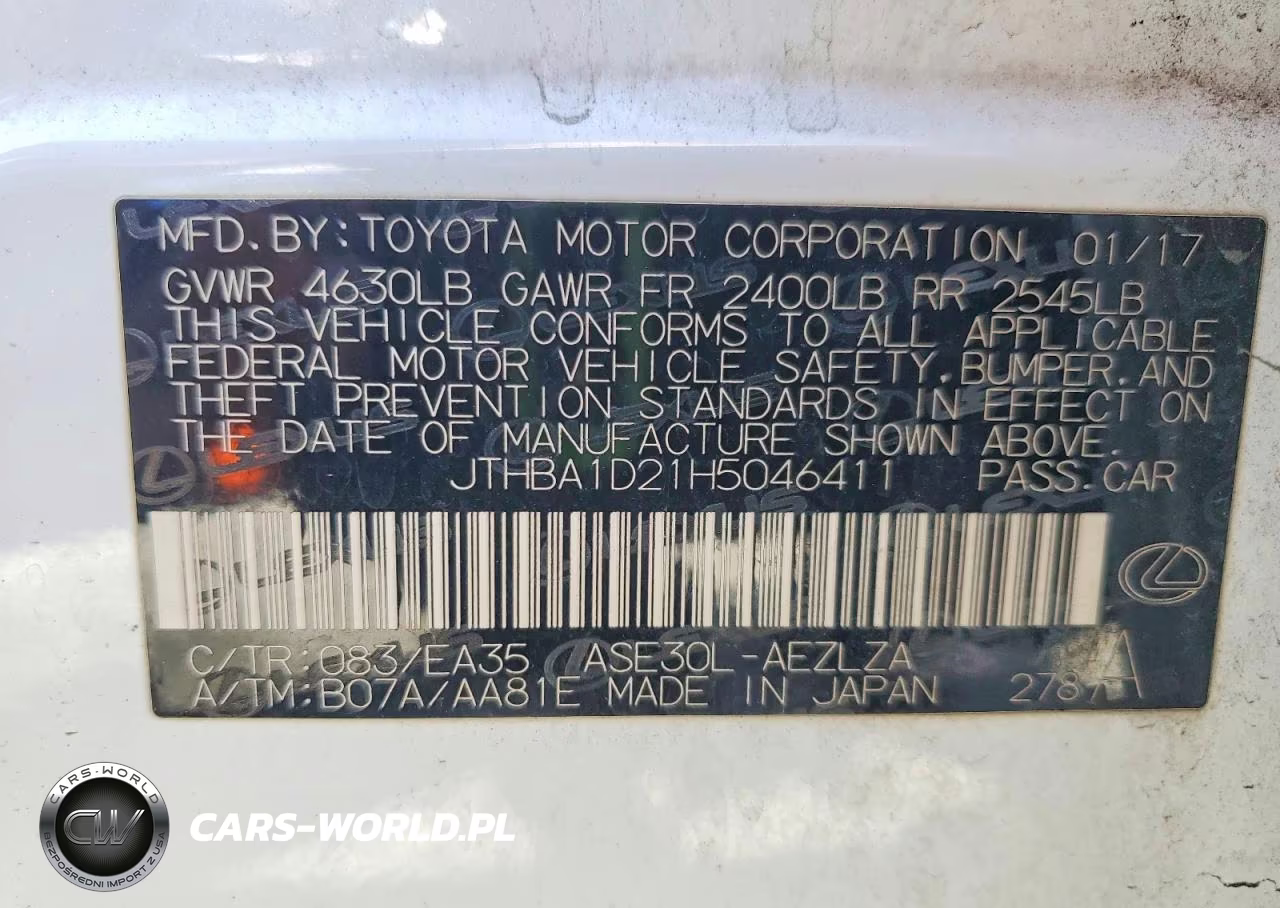 2017 Lexus Is 200T VIN:JTHBA1D21H5046411 - 12