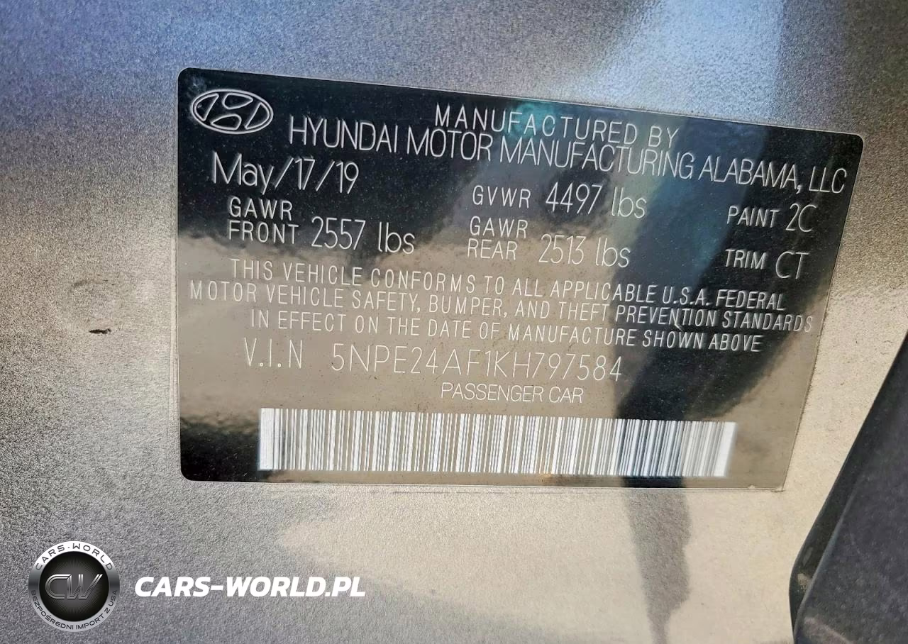 2019 Hyundai Sonata Se VIN:5NPE24AF1KH797584 - 12