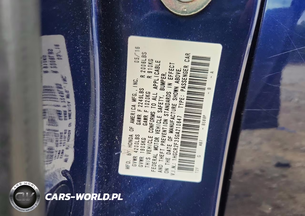 2016 Honda Accord Lx VIN:1HGCR2F35GA210647 - 12