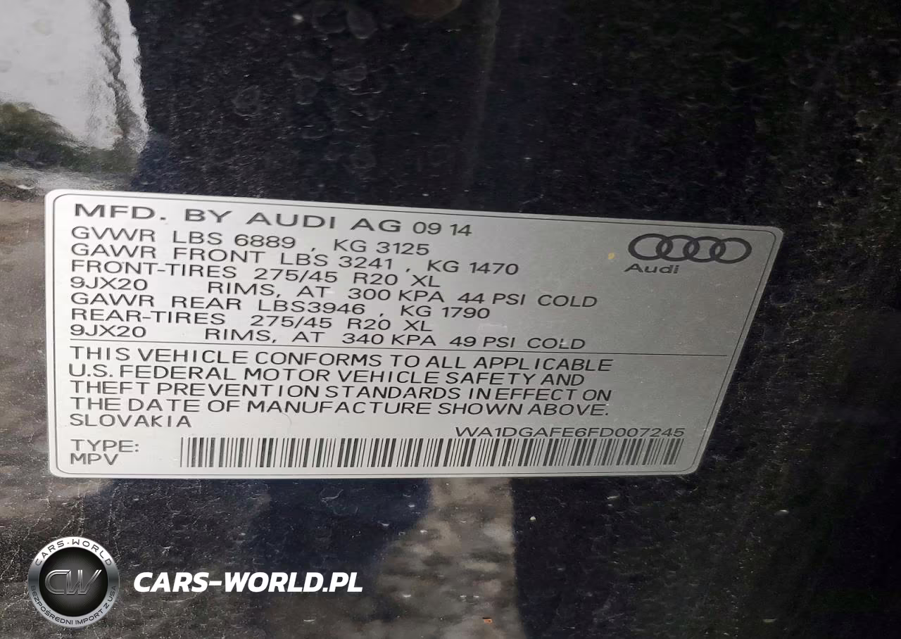2015 Audi Q7 Prestige VIN:WA1DGAFE6FD007245 - 13