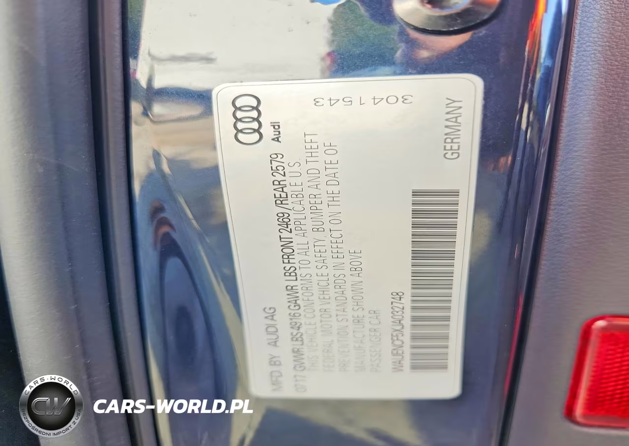 2018 Audi A5 Premium Plus S-Line VIN:WAUENCF5XJA032748 - 12
