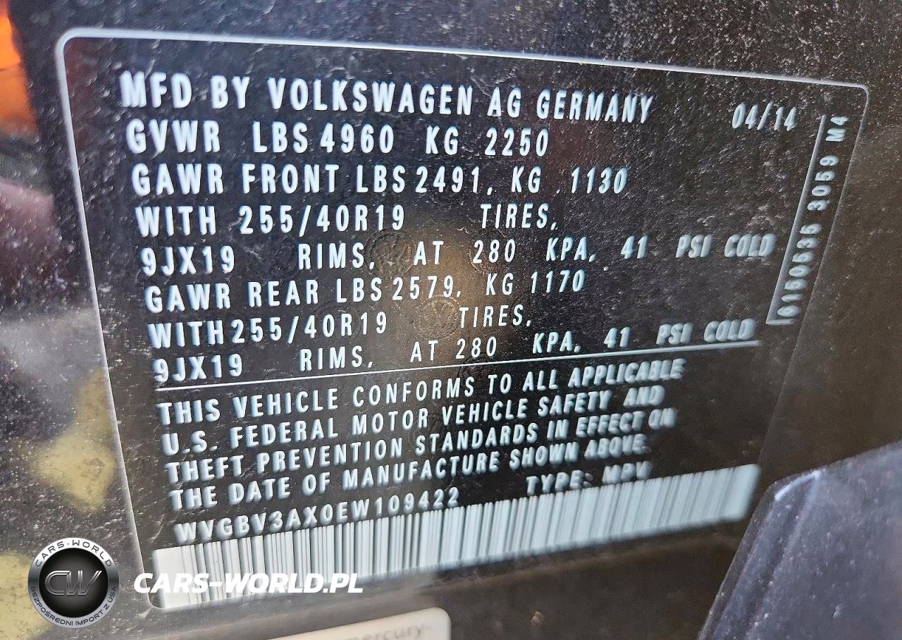 2014 Volkswagen Tiguan S VIN:WVGBV3AX0EW109422 - 13