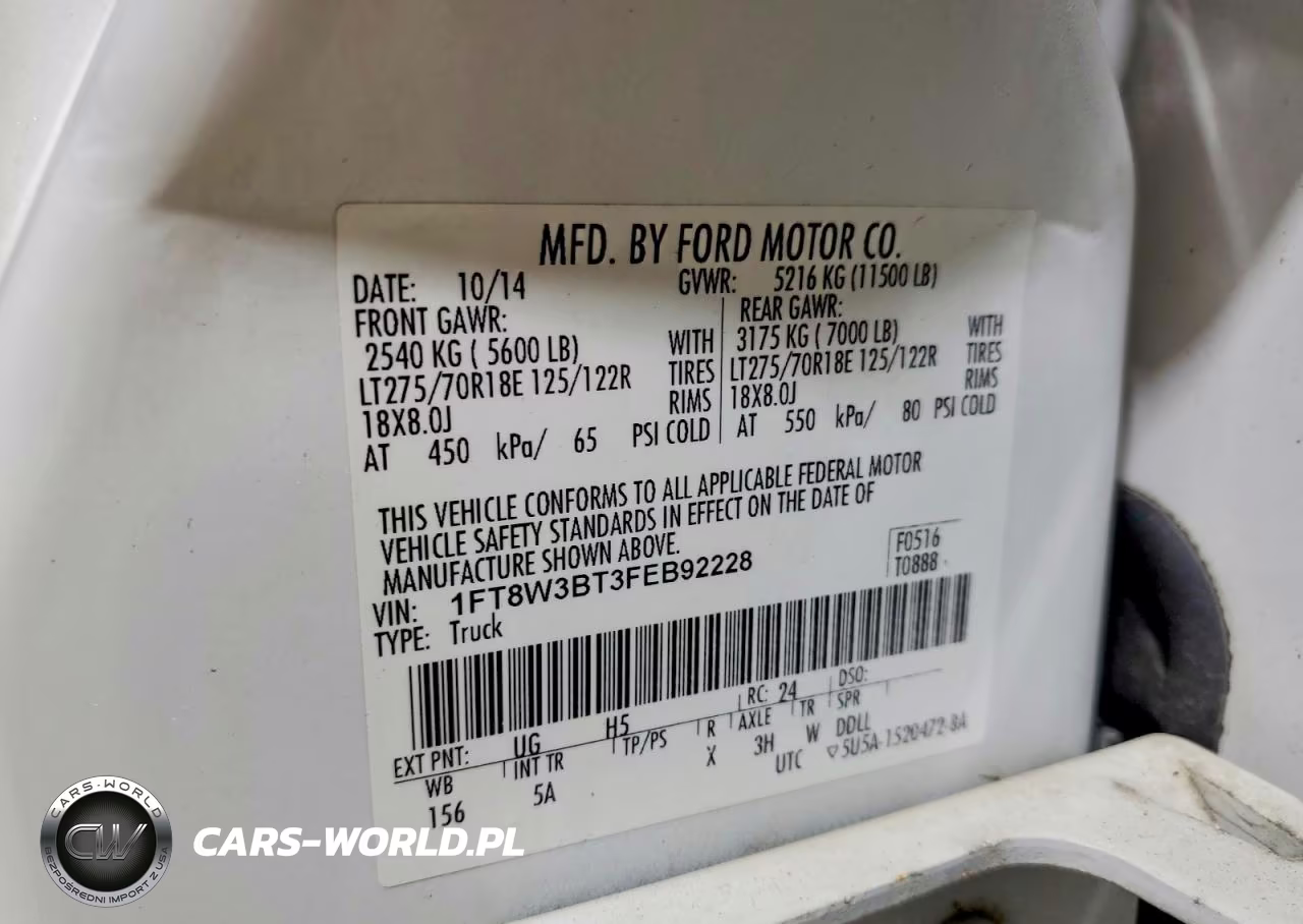 2015 Ford F350 Super Duty VIN:1FT8W3BT3FEB92228 - 13