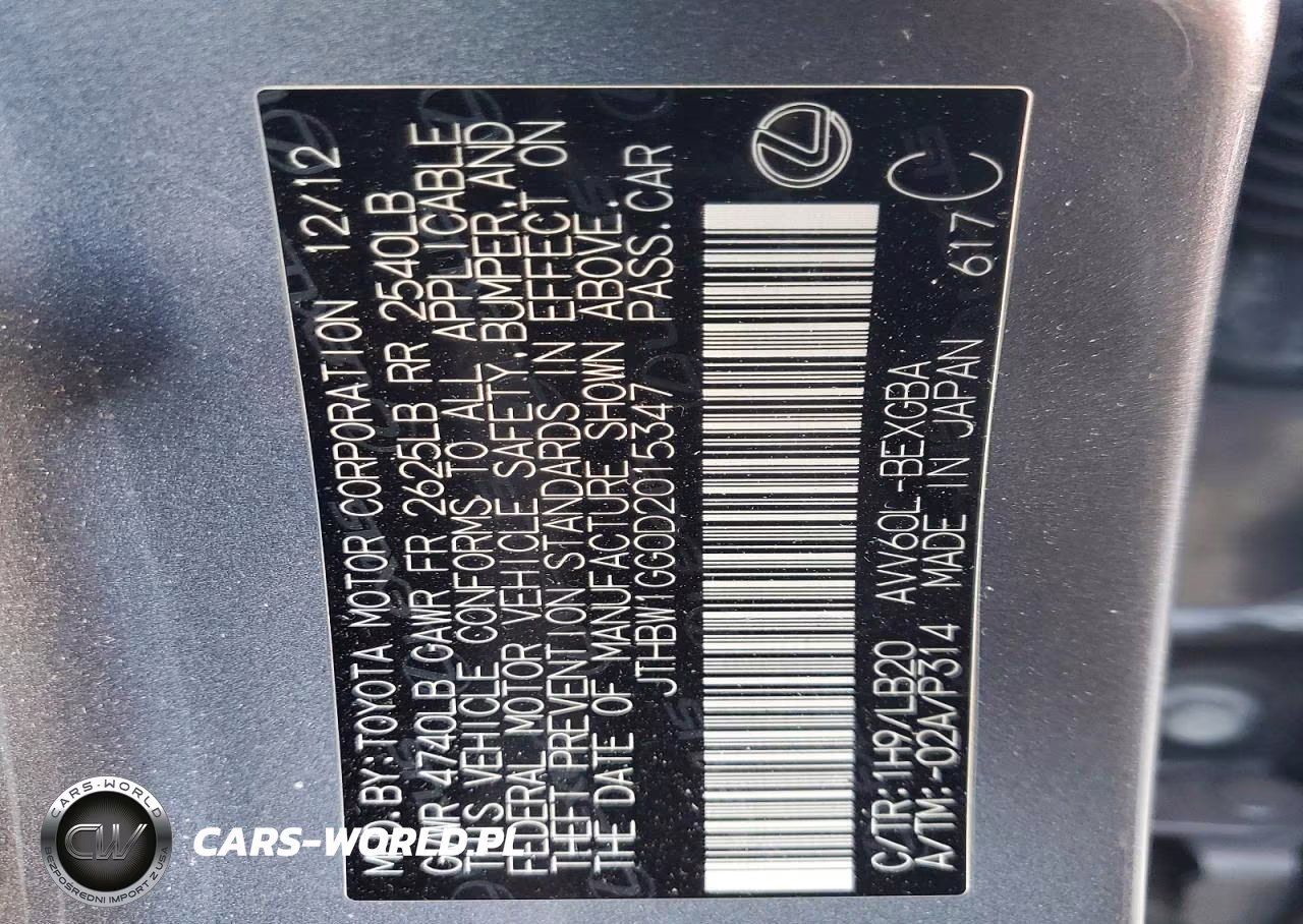 2013 Lexus Es 300H VIN:JTHBW1GG0D2015347 - 12