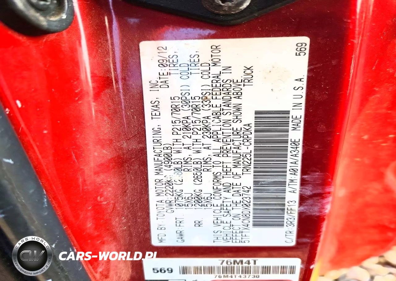 2013 Toyota Tacoma Base VIN:5TFTX4CN8DX023742 - 13