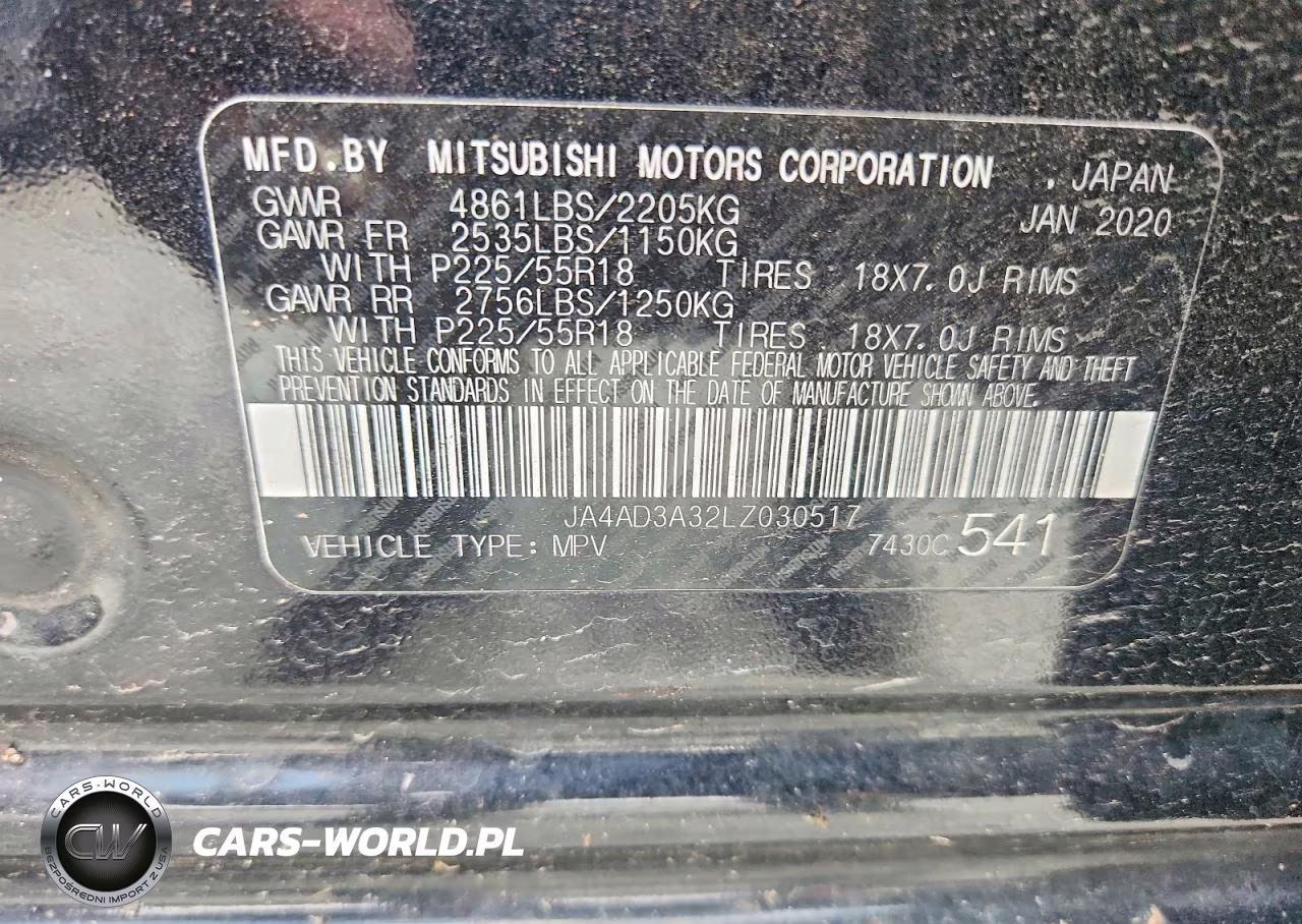 2020 Mitsubishi Outlander Se VIN:JA4AD3A32LZ030517 - 12