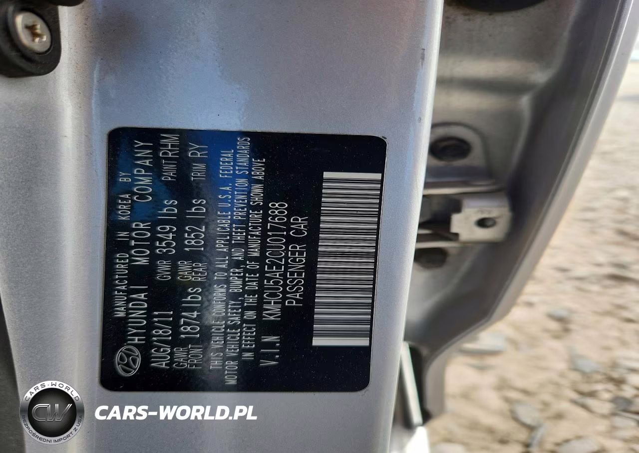 2012 Hyundai Accent Se VIN:KMHCU5AE2CU017688 - 12