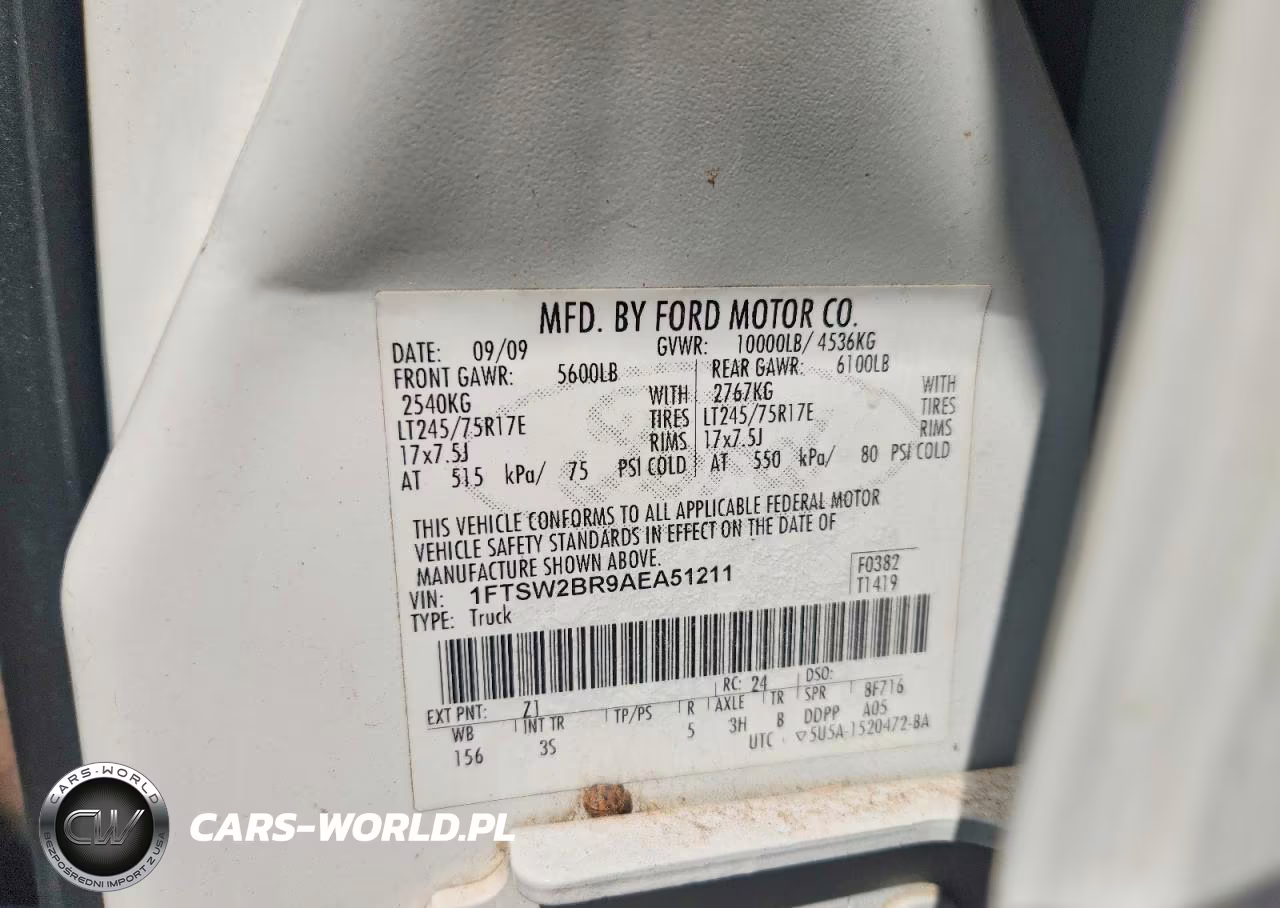 2010 Ford F250 Super Duty VIN:1FTSW2BR9AEA51211 - 12