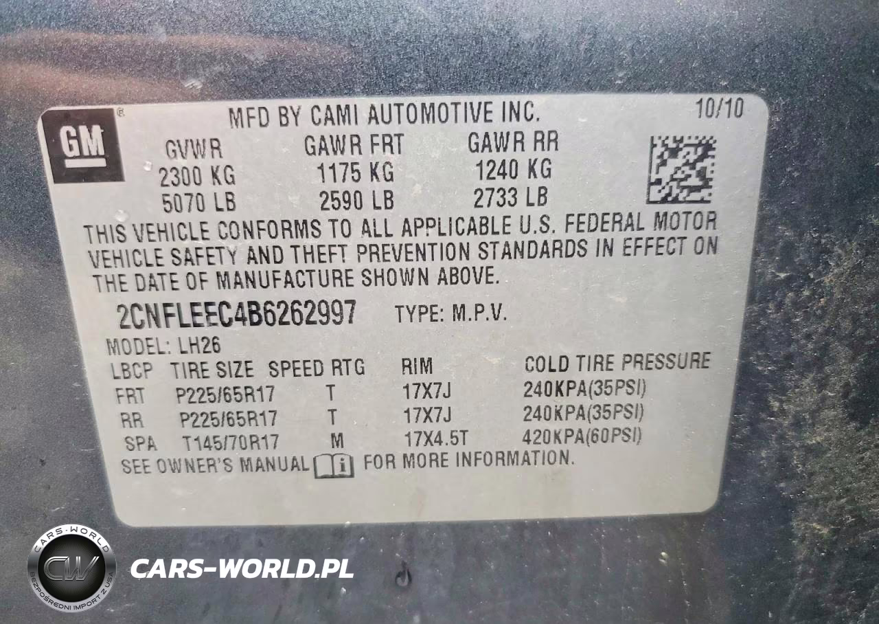 2011 Chevrolet Equinox Lt VIN:2CNFLEEC4B6262997 - 13