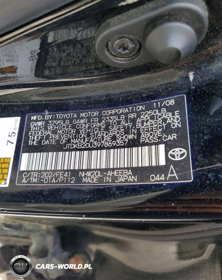 2009 Toyota Prius Base VIN:JTDKB20U397869357 - 12