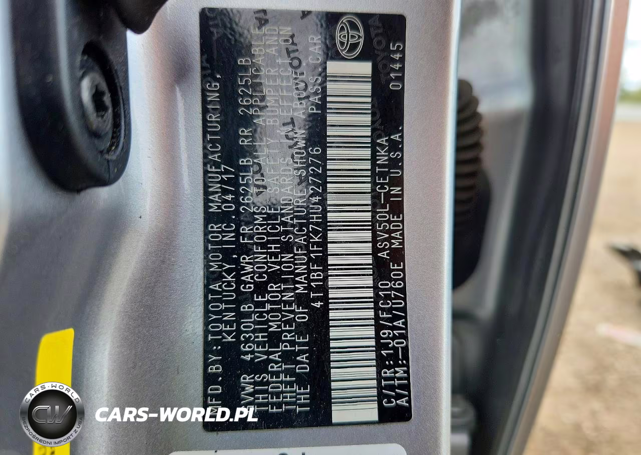 2017 Toyota Camry Le VIN:4T1BF1FK7HU427276 - 12