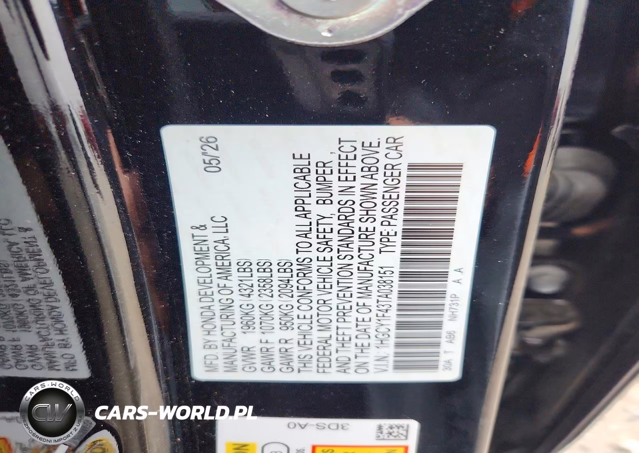 2026 Honda Accord Se VIN:1HGCY1F43TA038151 - 12
