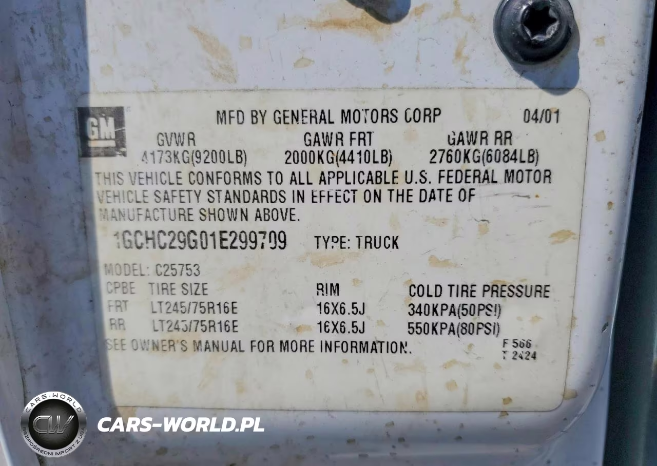 2001 Chevrolet Silverado C2500 Heavy Duty VIN:1GCHC29G01E299709 - 12