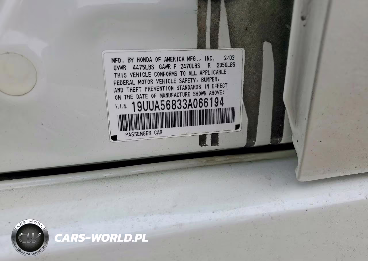 2003 Acura 3.2Tl Type-S VIN:19UUA56833A066194 - 12
