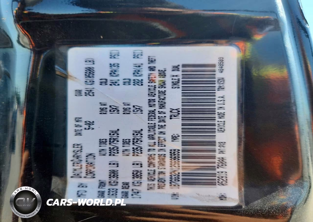 2002 Dodge Dakota Sport VIN:1B7GG32N12S696959 - 12