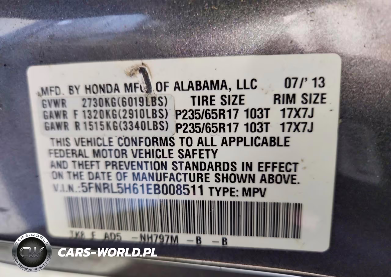 2014 Honda Odyssey Exl VIN:5FNRL5H61EB008511 - 14
