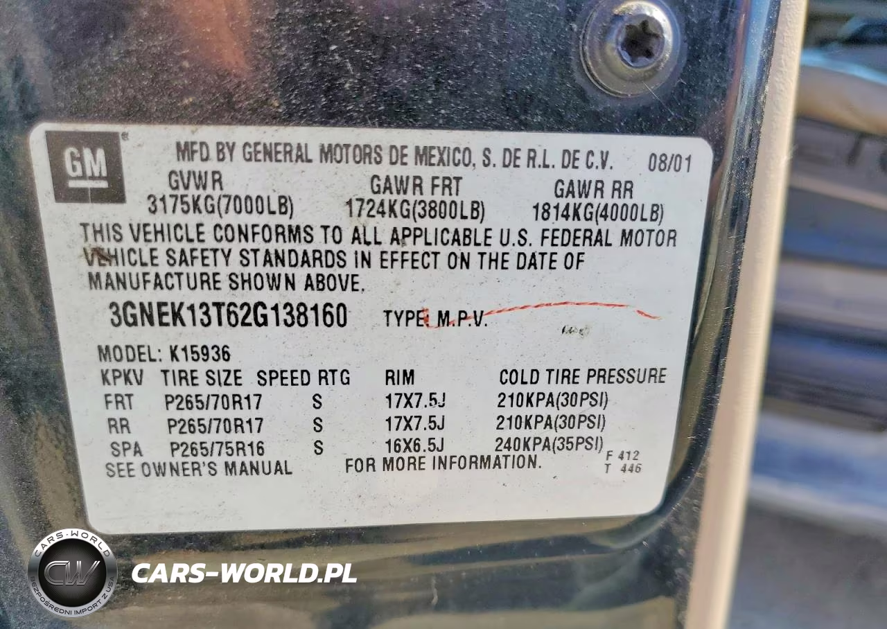 2002 Chevrolet Avalanche K1500 VIN:3GNEK13T62G138160 - 12