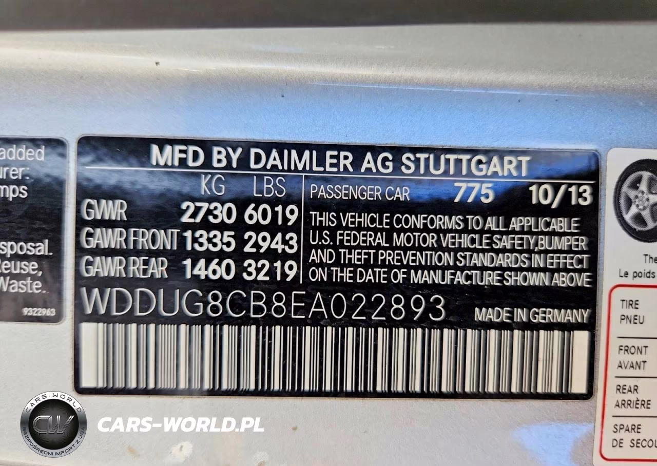 2014 Mercedes-Benz S 550 VIN:WDDUG8CB8EA022893 - 12