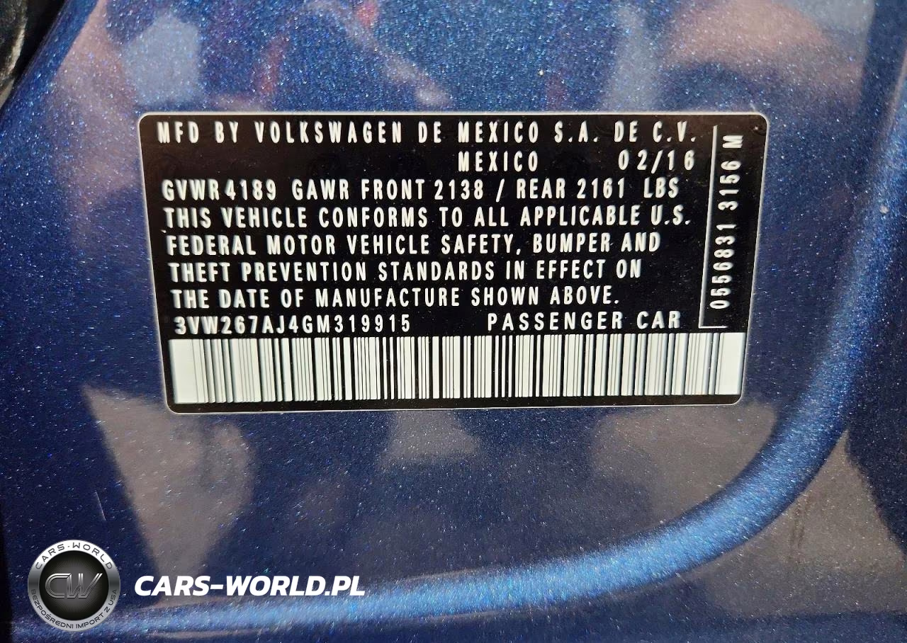 2016 Volkswagen Jetta S VIN:3VW267AJ4GM319915 - 12