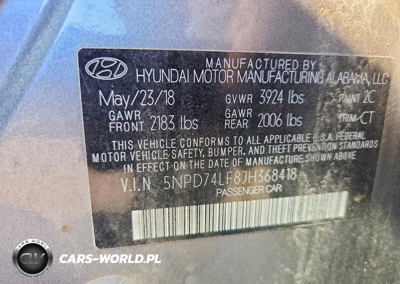 2018 Hyundai Elantra Se VIN:5NPD74LF8JH368418 - 12