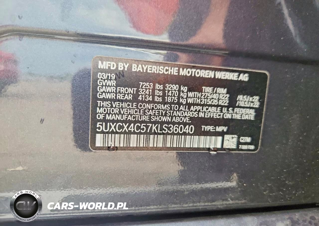 2019 BMW X7 xDrive50I VIN:5UXCX4C57KLS36040 - 13