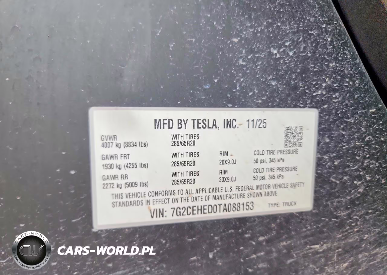 2026 Tesla Cybertruck VIN:7G2CEHED0TA088153 - 12