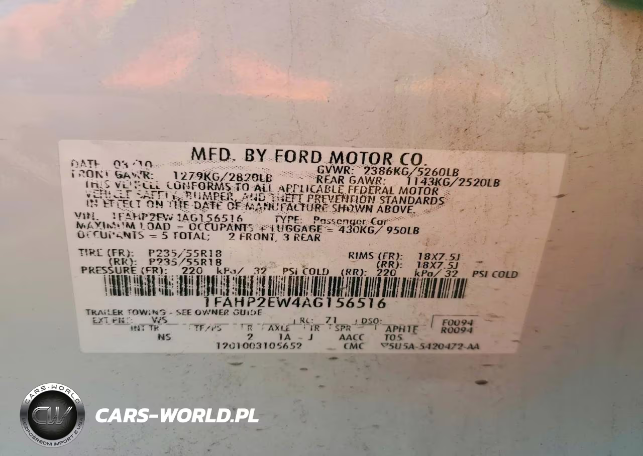 2010 Ford Taurus Sel VIN:1FAHP2EW4AG156516 - 12