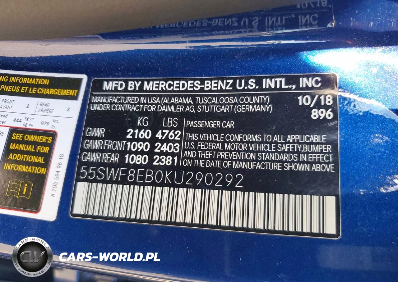 2019 Mercedes-Benz C 300 4Matic VIN:55SWF8EB0KU290292 - 12