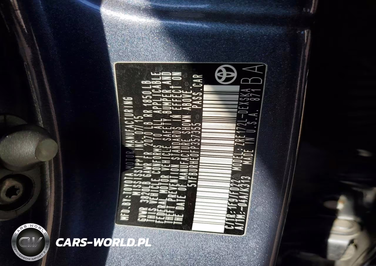 2015 Toyota Corolla S Plus VIN:5YFBURHE0FP357355 - 12