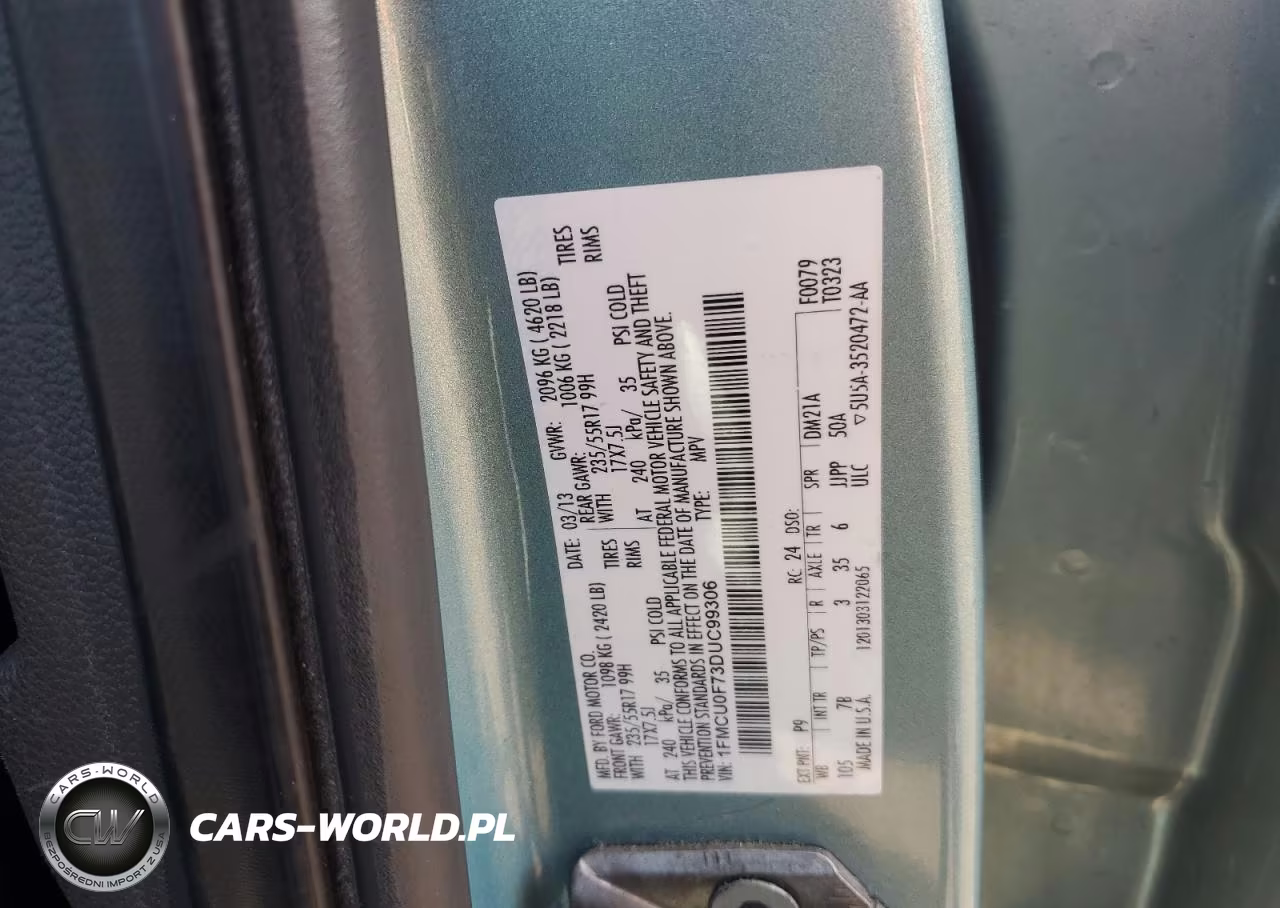 2013 Ford Escape S VIN:1FMCU0F73DUC99306 - 13