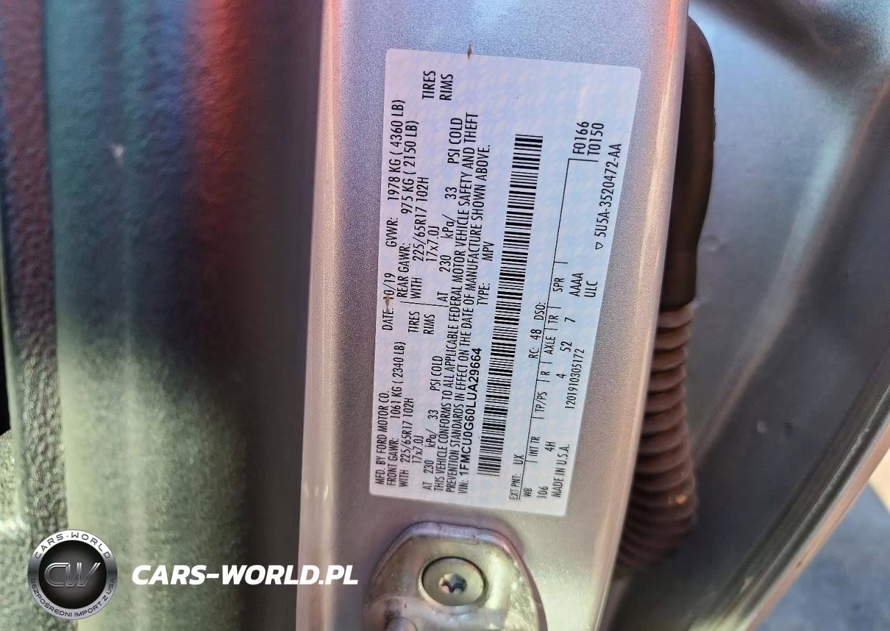 2020 Ford Escape Se VIN:1FMCU0G60LUA29664 - 13