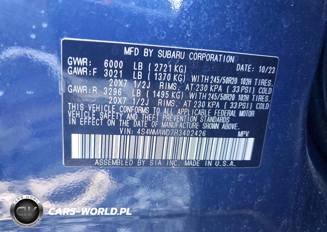 2024 Subaru Ascent Touring VIN:4S4WMAWD7R3402426 - 13