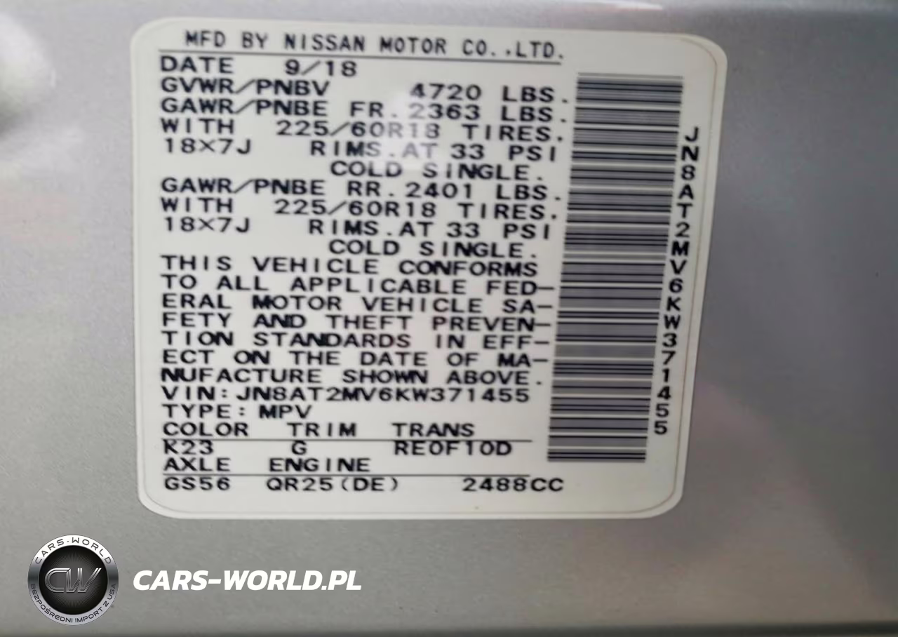 2019 Nissan Rogue Sv VIN:JN8AT2MV6KW371455 - 12