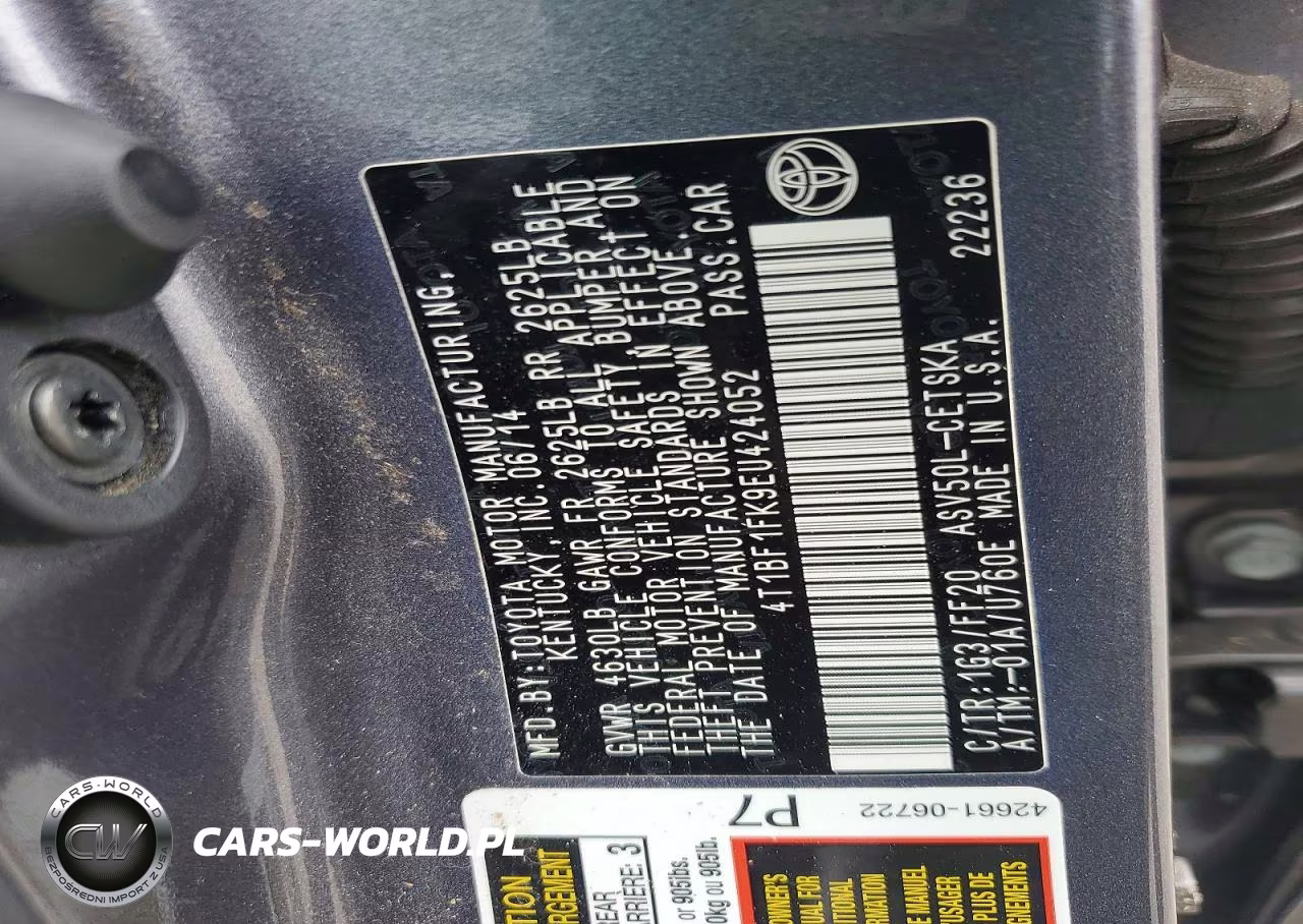 2014 Toyota Camry Se VIN:4T1BF1FK9EU424052 - 12