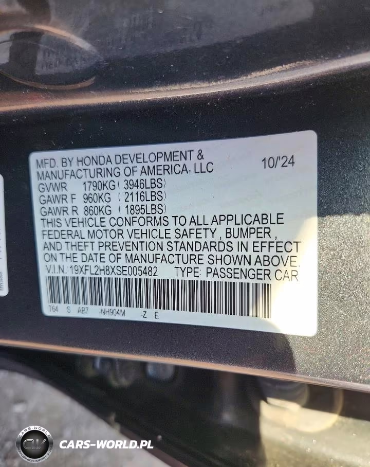 2025 Honda Civic Sport VIN:19XFL2H8XSE005482 - 12