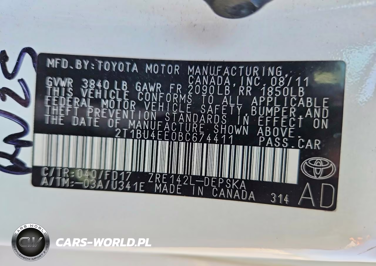 2011 Toyota Corolla S VIN:2T1BU4EE0BC674411 - 12
