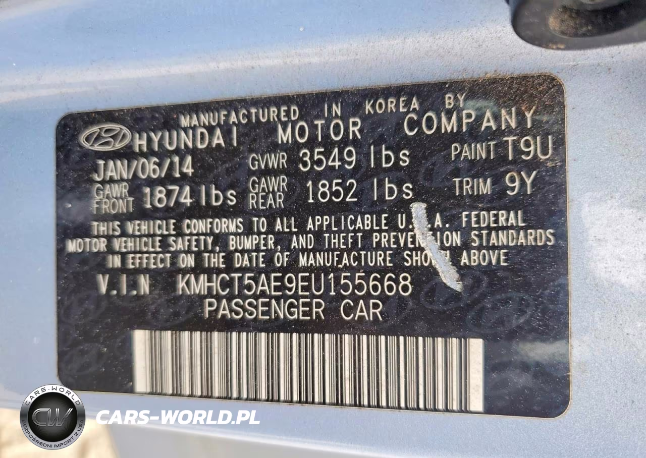 2014 Hyundai Accent Gs VIN:KMHCT5AE9EU155668 - 12