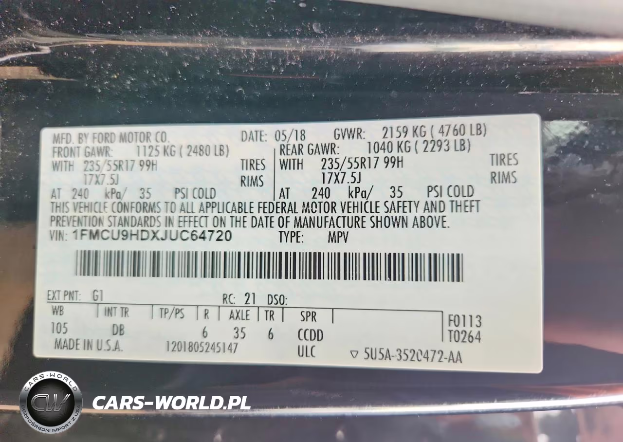 2018 Ford Escape Sel VIN:1FMCU9HDXJUC64720 - 13