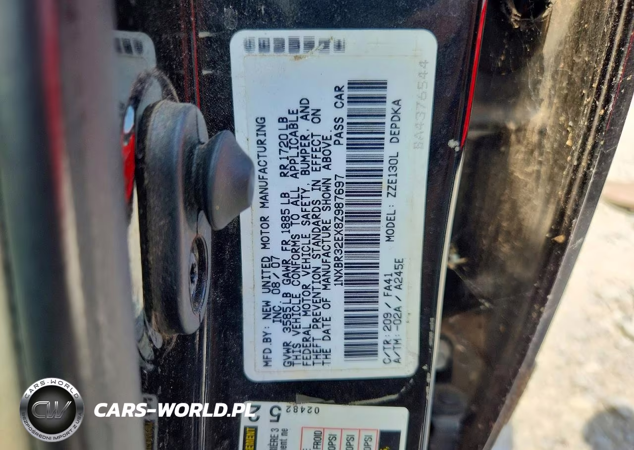 2008 Toyota Corolla Ce VIN:1NXBR32EX8Z987697 - 12