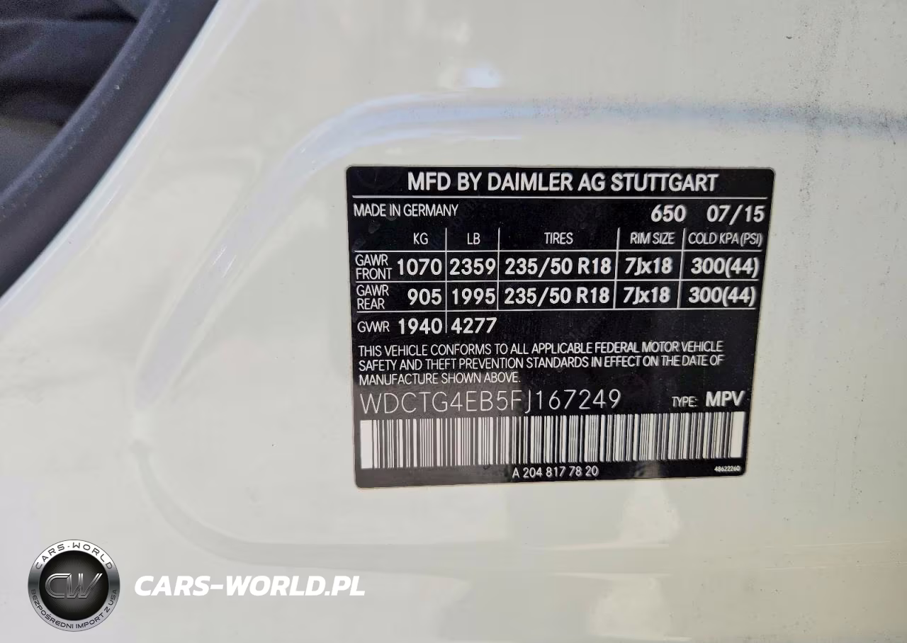 2015 Mercedes-Benz Gla 250 VIN:WDCTG4EB5FJ167249 - 13