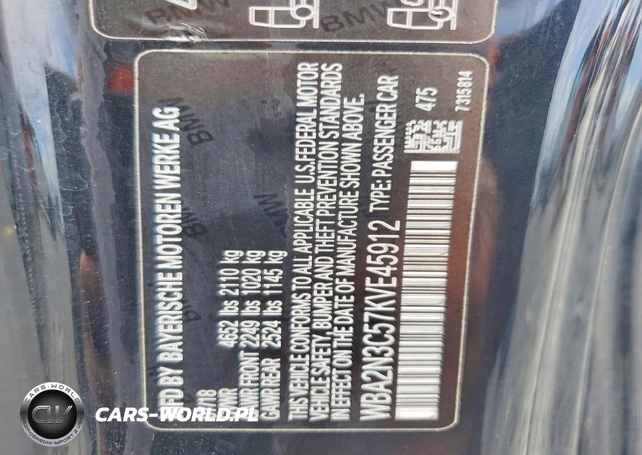 2019 BMW M240Xi VIN:WBA2N3C57KVE45912 - 12