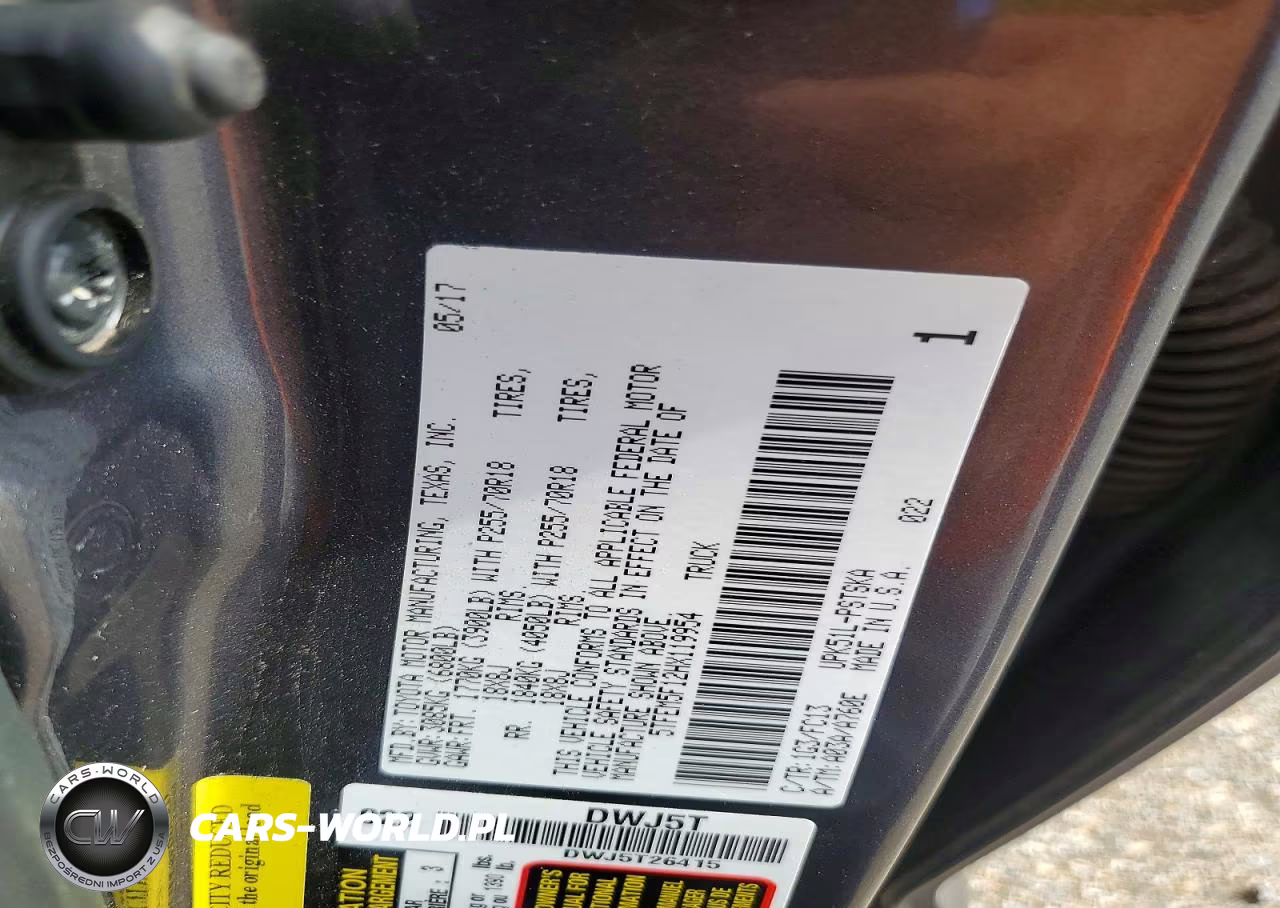 2017 Toyota Tundra Crewmax Sr5 VIN:5TFEM5F12HX119954 - 12